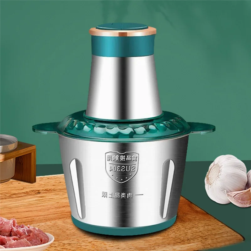 Stainless Steel Electric Meat Grinder 3L Blenders Multifunction Slicer Household Grinder EU Plug-T33C