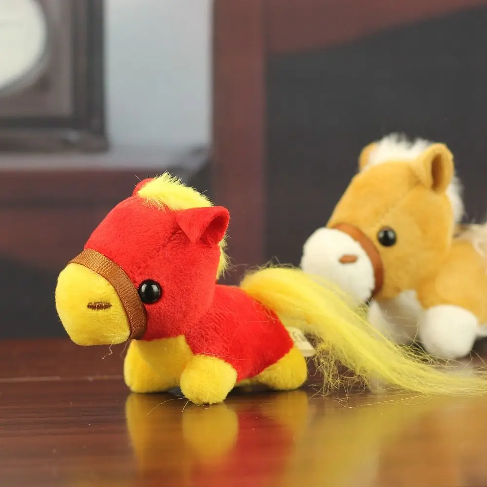 Mini cavalo de pelúcia chaveiro criativo mascote bonecas animais de pelúcia chaveiro kawaii fofo cavalo boneca pingente decoração do carro