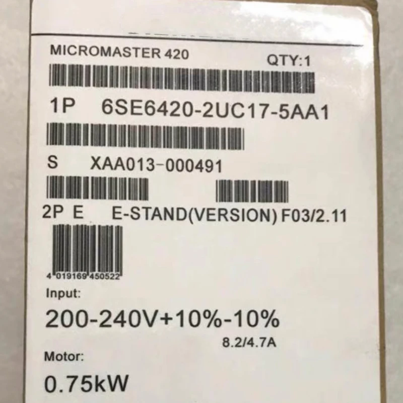 New 6SE6420-2UC17-5AA1 1/3AC200-240V+10/-10% 47-63Hz 6SE6 420-2UC17-5AA1 in Box