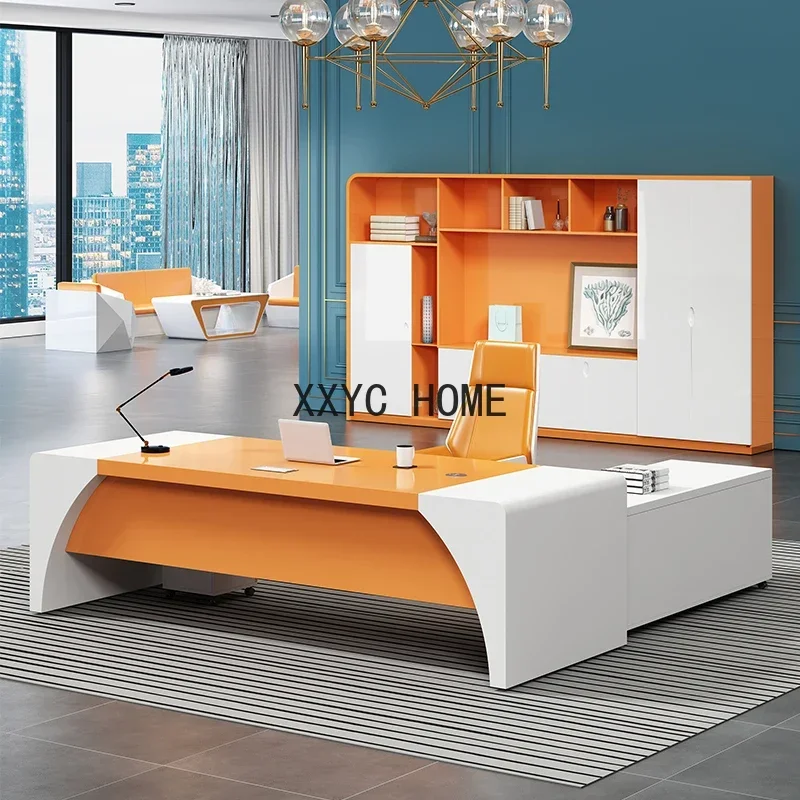 Executive Desk Light Luxury Manager Supervisor Desk Computer Table and Chair Combination