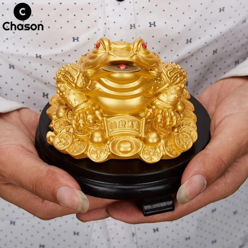 Goldene Glück Geld Citrin Kröte Frosch Drachen Feng Shui Figuren Skulptur Statue Glück Reichtum Hause Dekoration Auto Ornamente