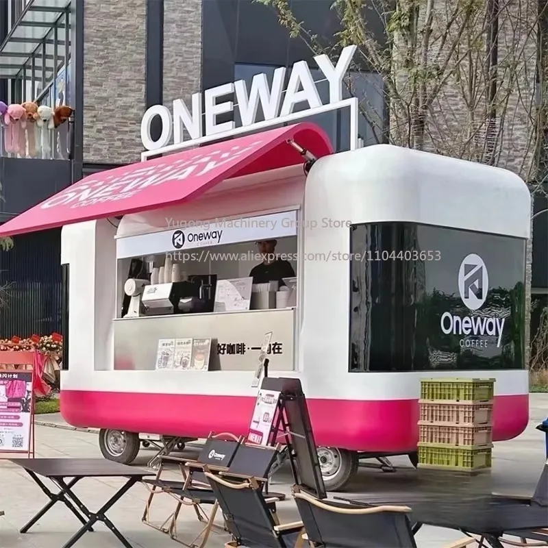 

Commercial Mobile Food Cart Stainless Steel Concession Trailer Street Vending Cart for Coffee Hot Dog Snack Business
