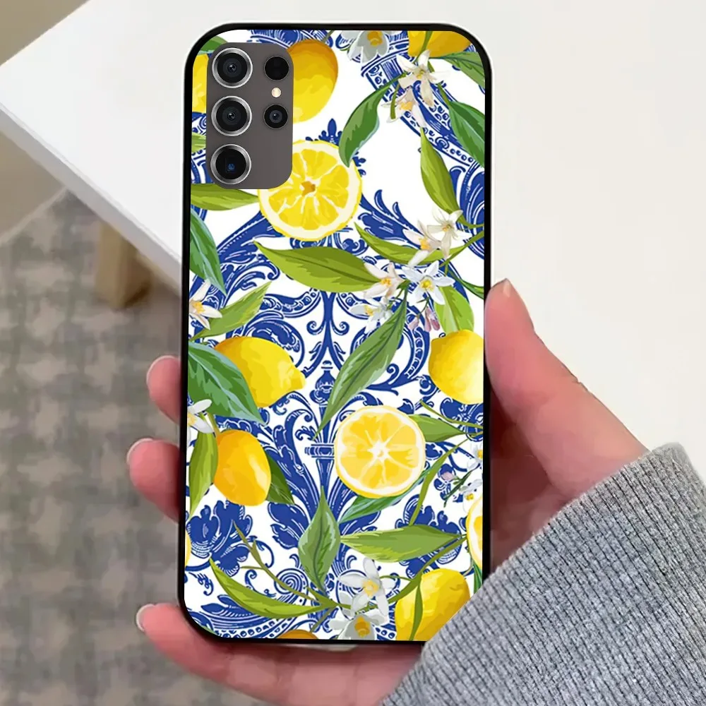 Mediterranean Lemon Phone Case For Samsung Galaxy A52 A53 A72 A71 A73 A80 A91 S Shell