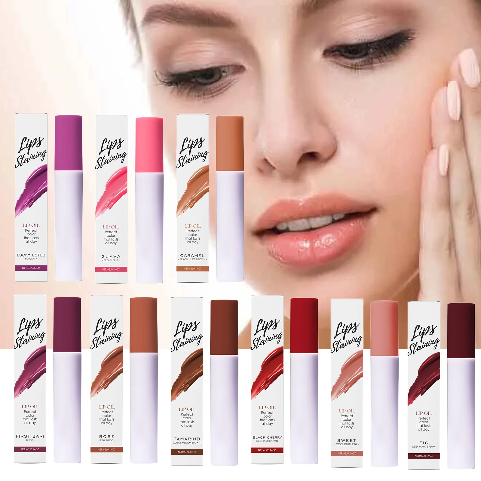 

Mirror Lip Oil Gloss Moisturizing Sexy Lips Plumper Long Lasting Waterproof Non-stick Cup Easy to Paint Makeup Lip Cosmetics 4g
