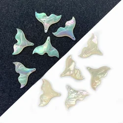 Mermaid Tail Pendant Charm Natural Shell Abalone Mini Stones 25*20mm with Hole for DIY Making Necklace Bracelet Earring Seashell