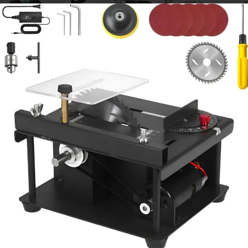 4 inch miniature table saw woodworking, aluminum alloy mini chainsaw small table cutting machine