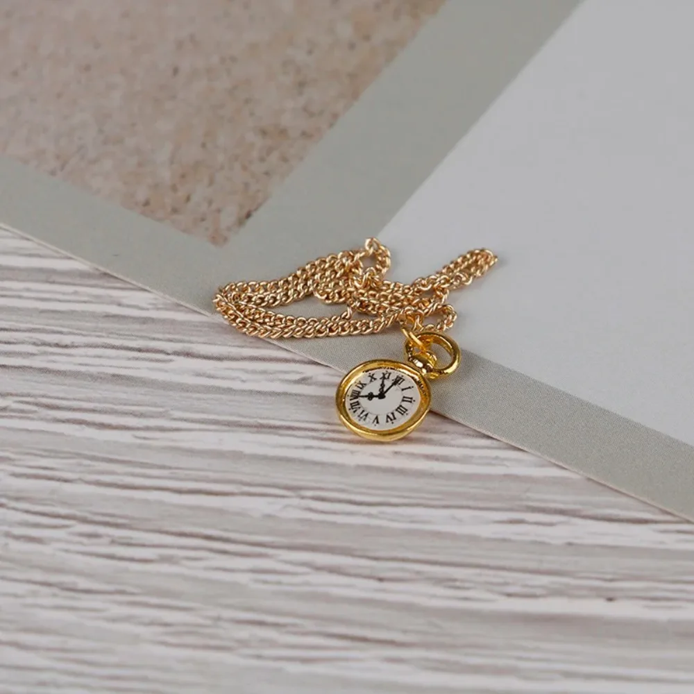 

Necklace Watch Dollhouse Simulation Pocket Watch Simulation Vintage Mini Doll Necklace Pocket Watch Ob11 Accessories Alloy