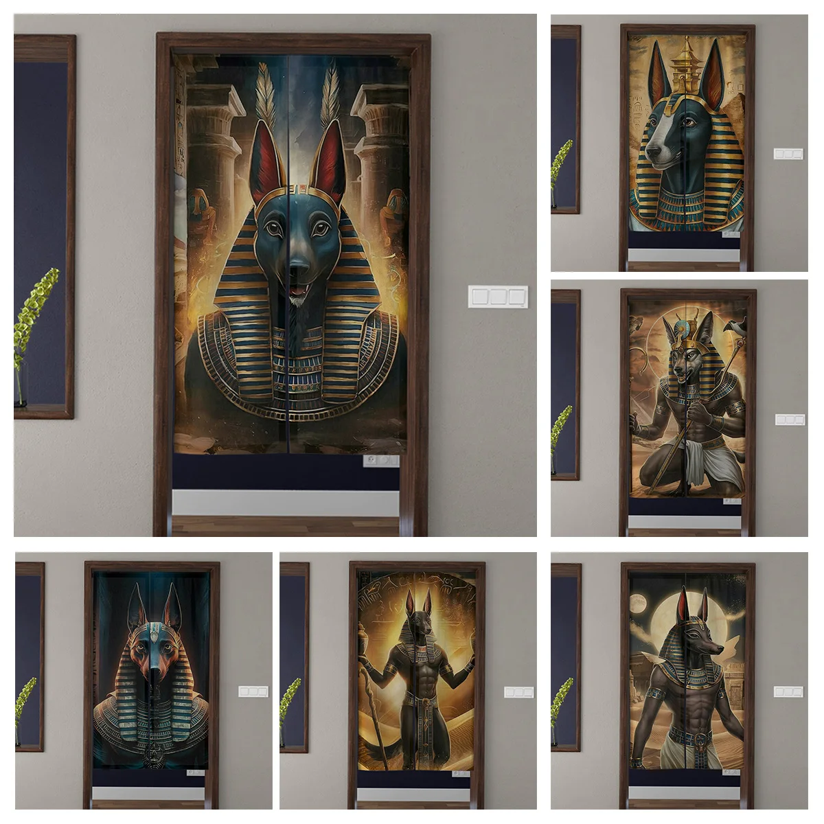 Door Curtain Noren Room Partition Privacy Protection Pendant Japanese Kitchen Decoration Household Multi Size Egypt pharaoh