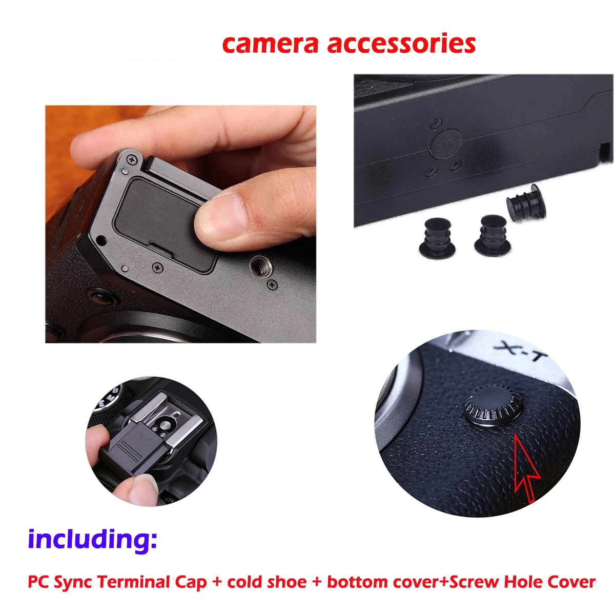 Flash Remote PC Sync Terminal Cover Fujifilm X-T1 X-T2 X-T3 X-H2 XH2S XT4 Camera L Plate Handle Connector Cap