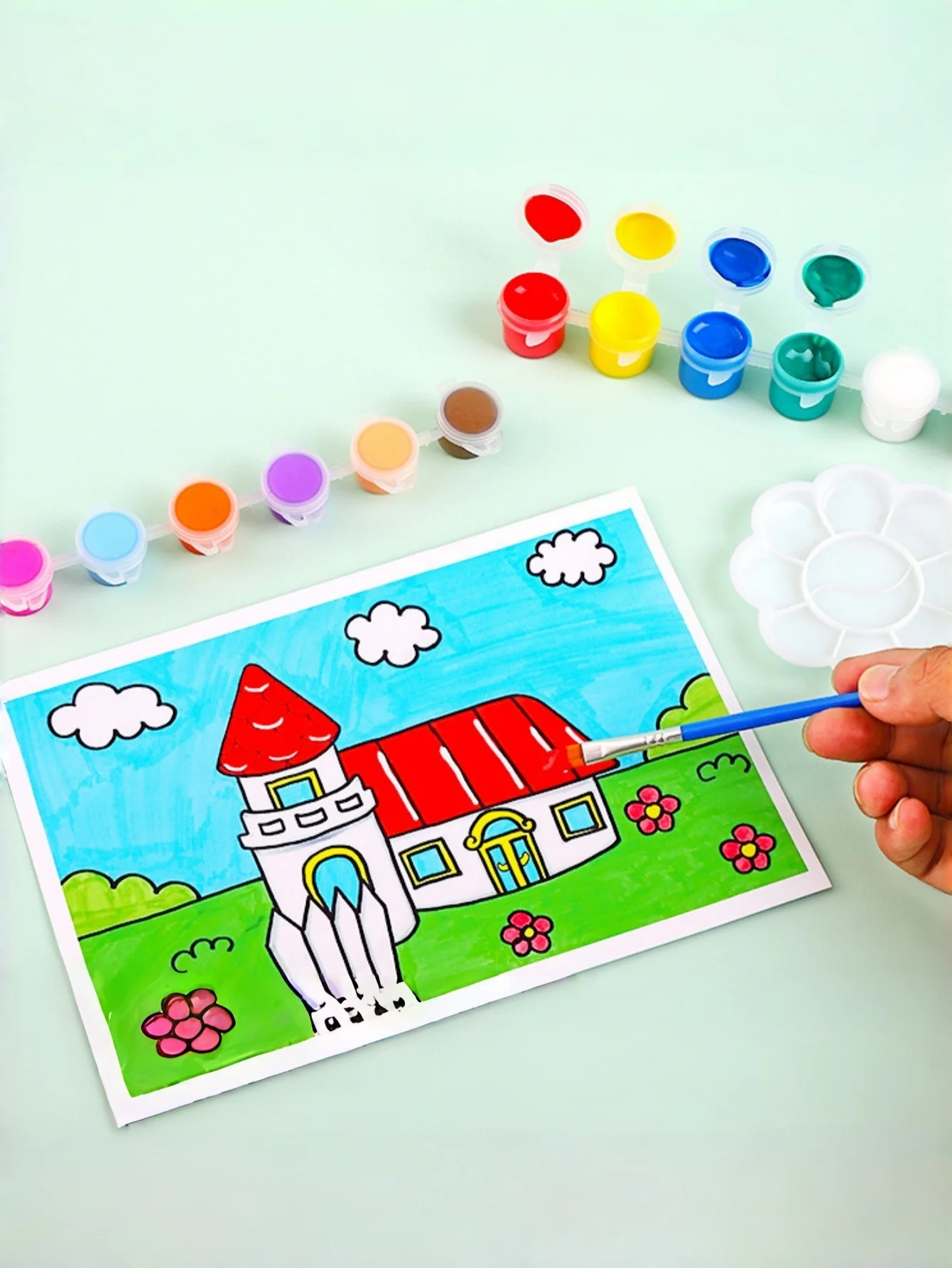 5/20 szt. farb akrylowych 3 ml, 12 kolorów + 2 pisaki, wielokolorowe artykuły plastyczne, odpowiednie do majsterkowania, malowania, farby akwarelowe, które można myć