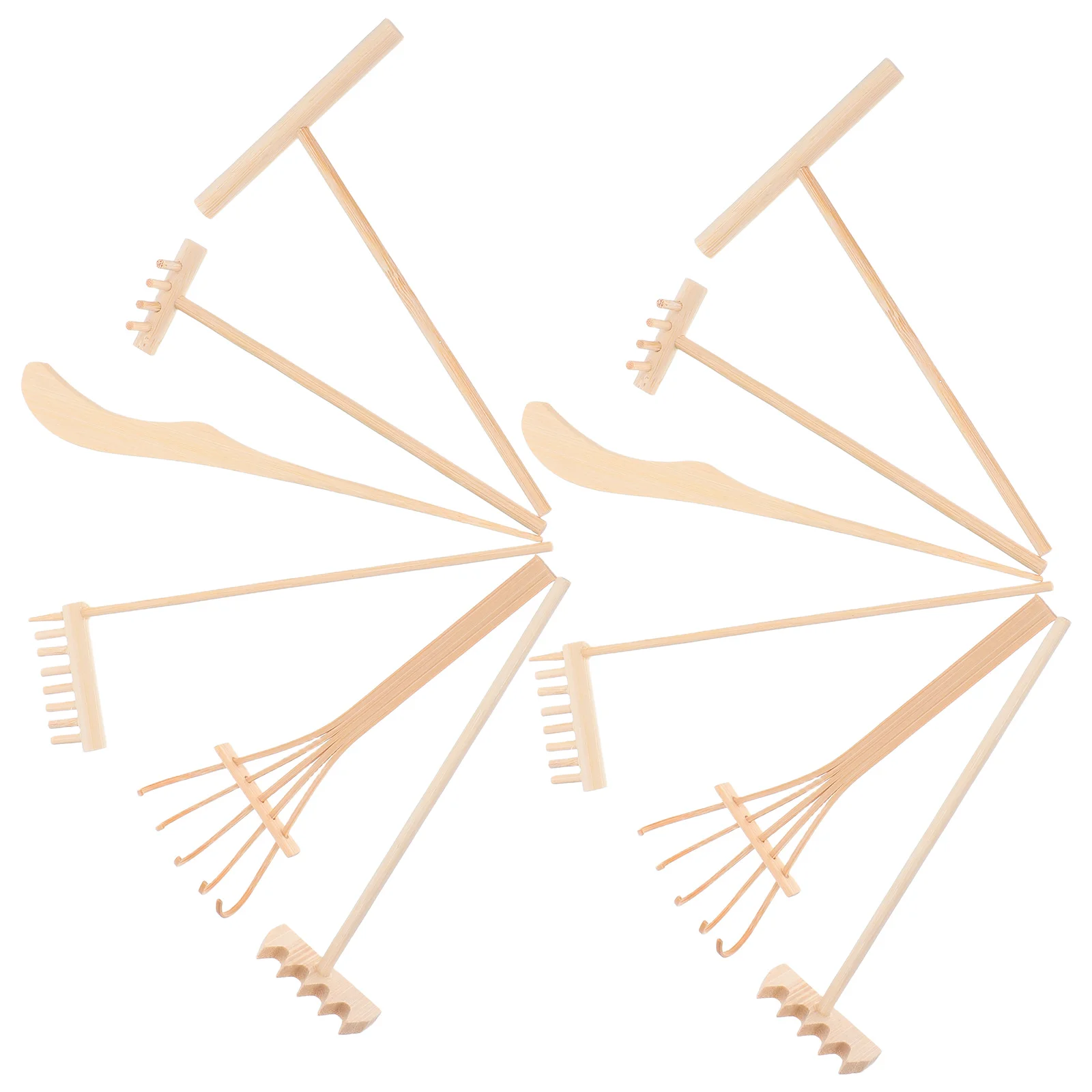 1set 1Set Zen Rake Tools Mini Rock Sand Zen Garden Accessories Set For Home Office Decor Desktop Stress Relief Wood Miniature