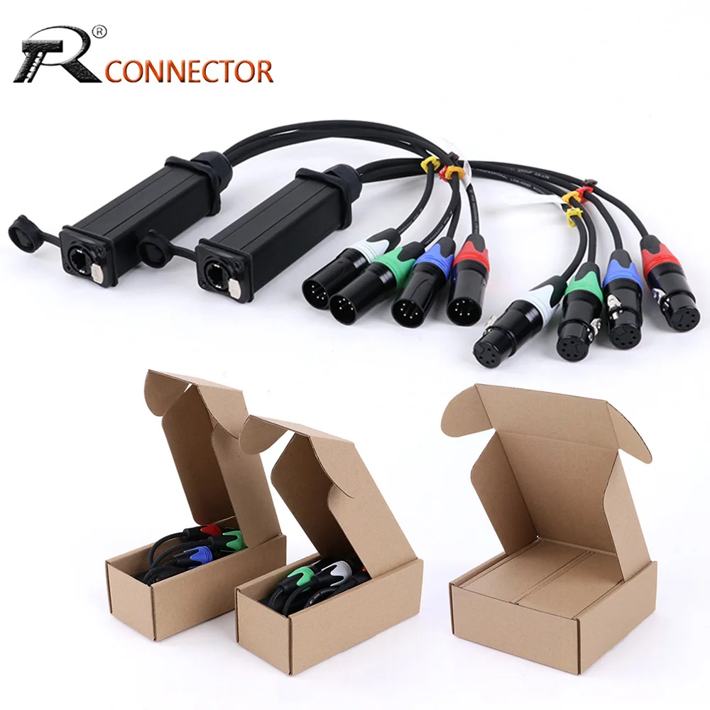 

4 Channel 5Pin XLR Male/Female to Ethercon Cable-Cat6 Multi Network Receiver-XLR,DMX Channels Over RJ45 Cat5/Cat6 Ethernet Cable