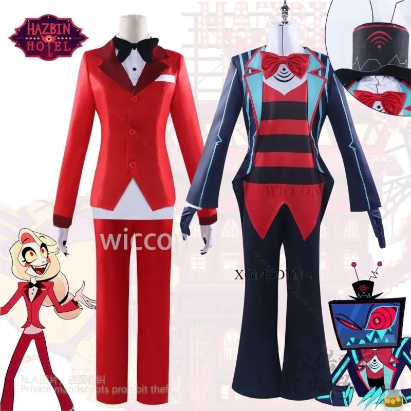 

a7d@Cosplay Hazbin Cosplay Hotel Vox Alastor Lucifer Charlie Morningstar With Claws Uniform Suits Man Woman Cosplay Customized C