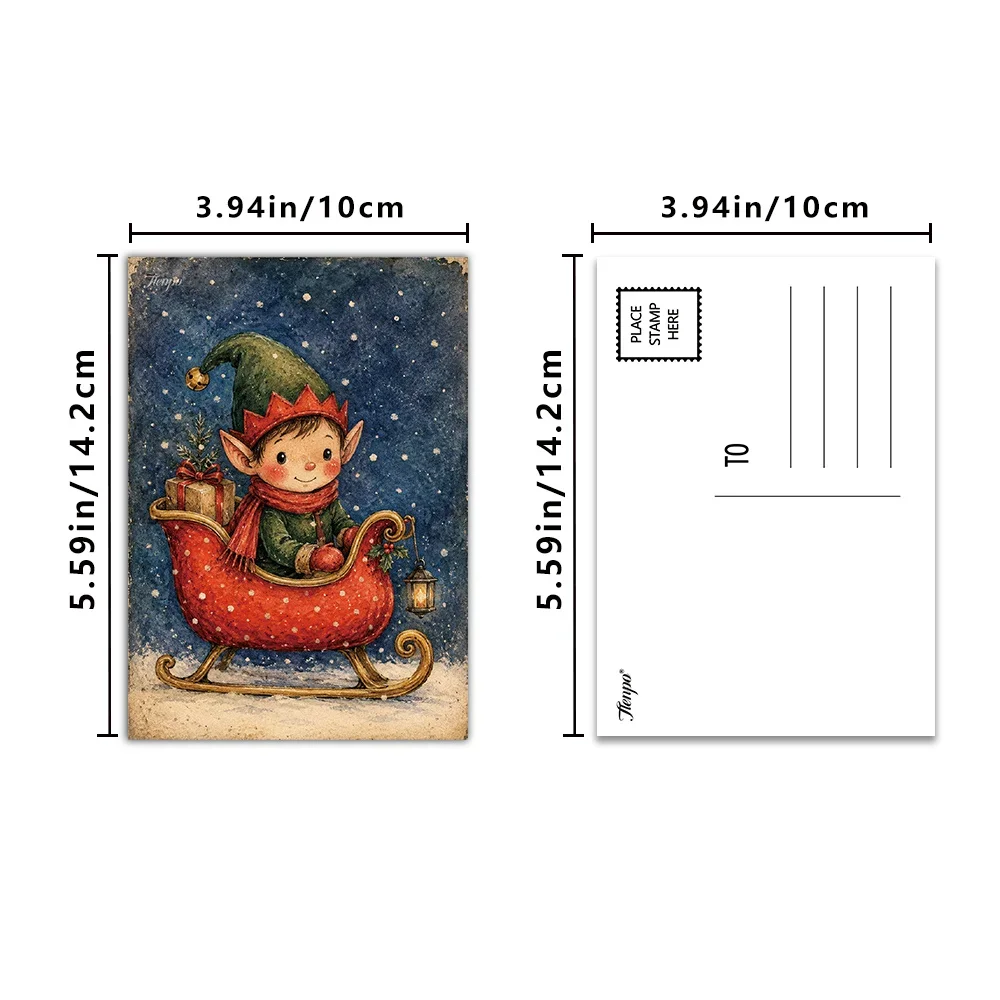 32pcs, Blizzard Night Christmas postcards, wall stickers, mailing cards, greeting cards, DIY postcards, commemorative postcards,