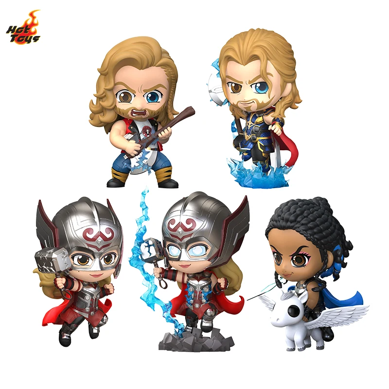 

In Stock Original Hot Toys COSBABY S BOBBLE HEAD THOR LOVE AND THUNDER THOR MIGHTY THOR VALKYRIE Model Toy Art Collection