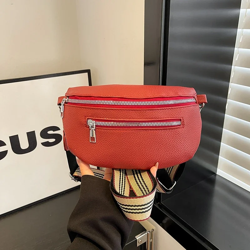 

Pu New Waist Packs Zipper Women's Bags on Sale 2025 High Quality High-capacity Waist Packs Solid Leisure Versatile Poche