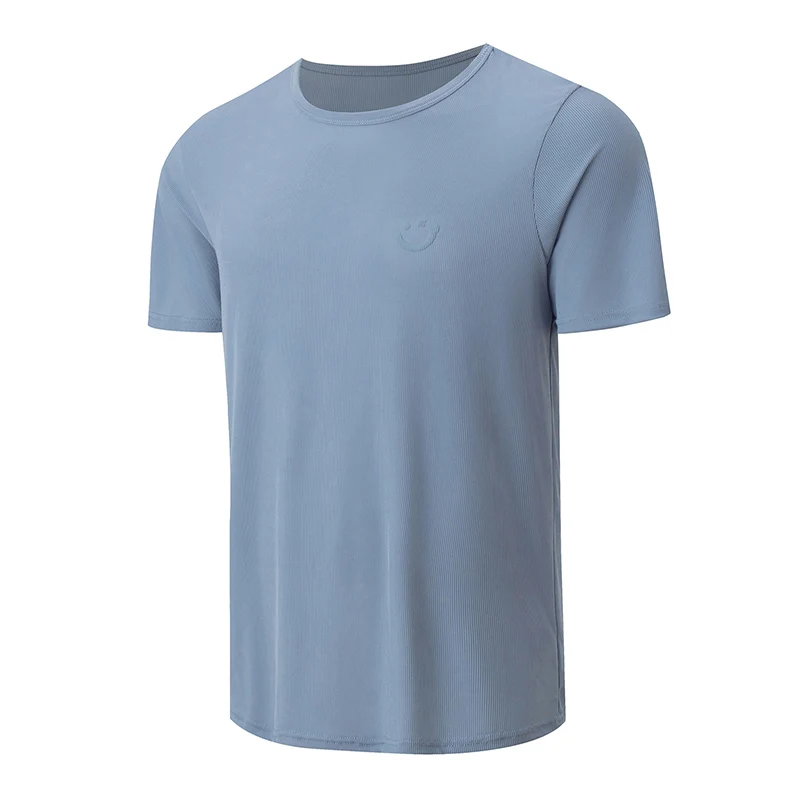 4/1 Pcs Men's Summer Solid Color Smiling Face Ice Silk Casual Short Sleeve Teenagers Loose Fashion Soft And Comfortable Sports T