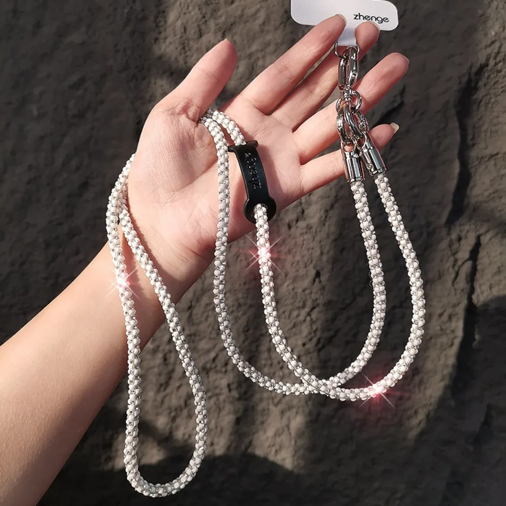 

Hanging Cord Glitter Rhinestone Phone Lanyard Long Style Crossbody Chain Mobile Phone Rope Bling Bling Anti Loss