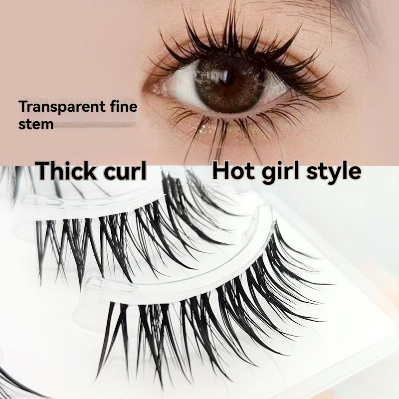 Manga Wet False Eyelash One Piece Grafting Effect Eyelash Transparent Fine Stem Thick Curly New User Repeated Use