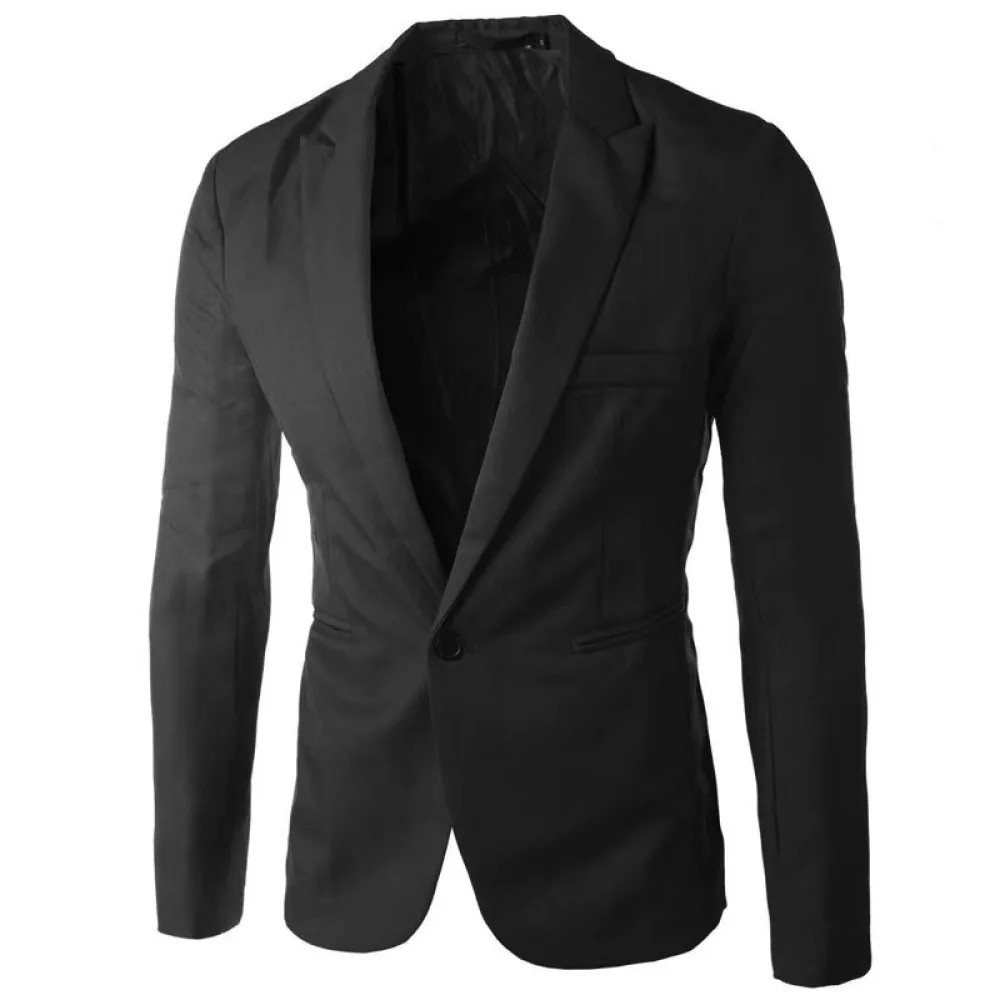 Premium Mens Blazer Slim Fit Single Breasted Suit Jacket Korean Business Casual Style Wrinkle Free Soft Daily Outwear