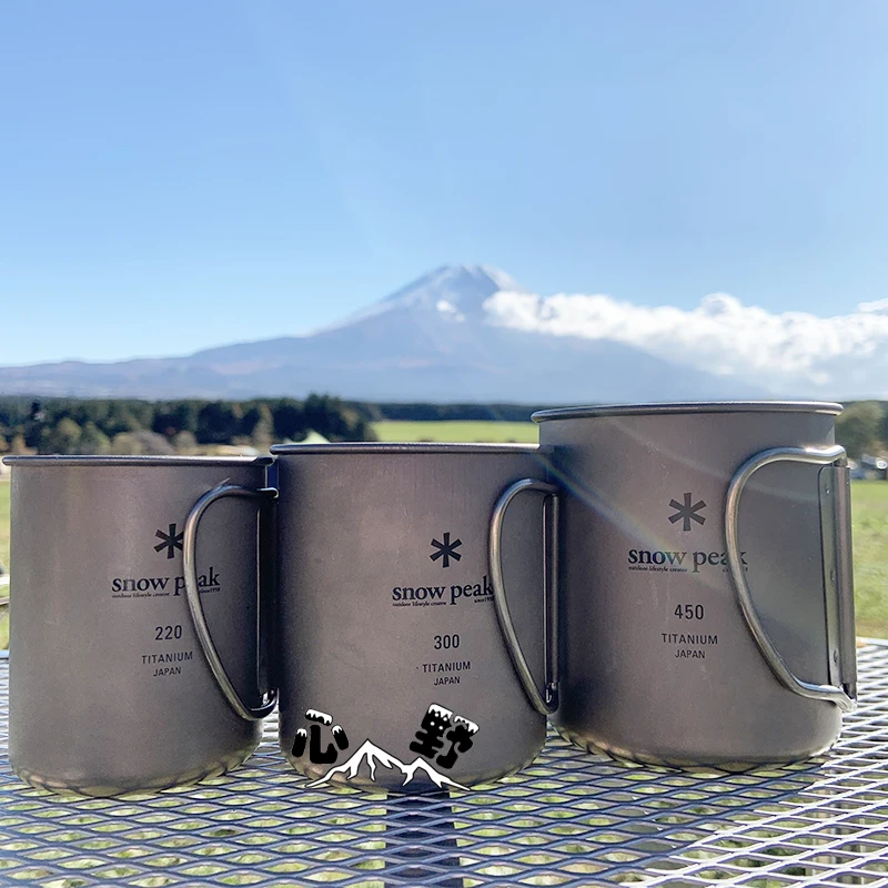 

Легкая однослойная титановая чашка из нержавеющей стали, 450 мл, 300 мл, уличная чашка для воды со снежным пиком, прочная портативная кружка