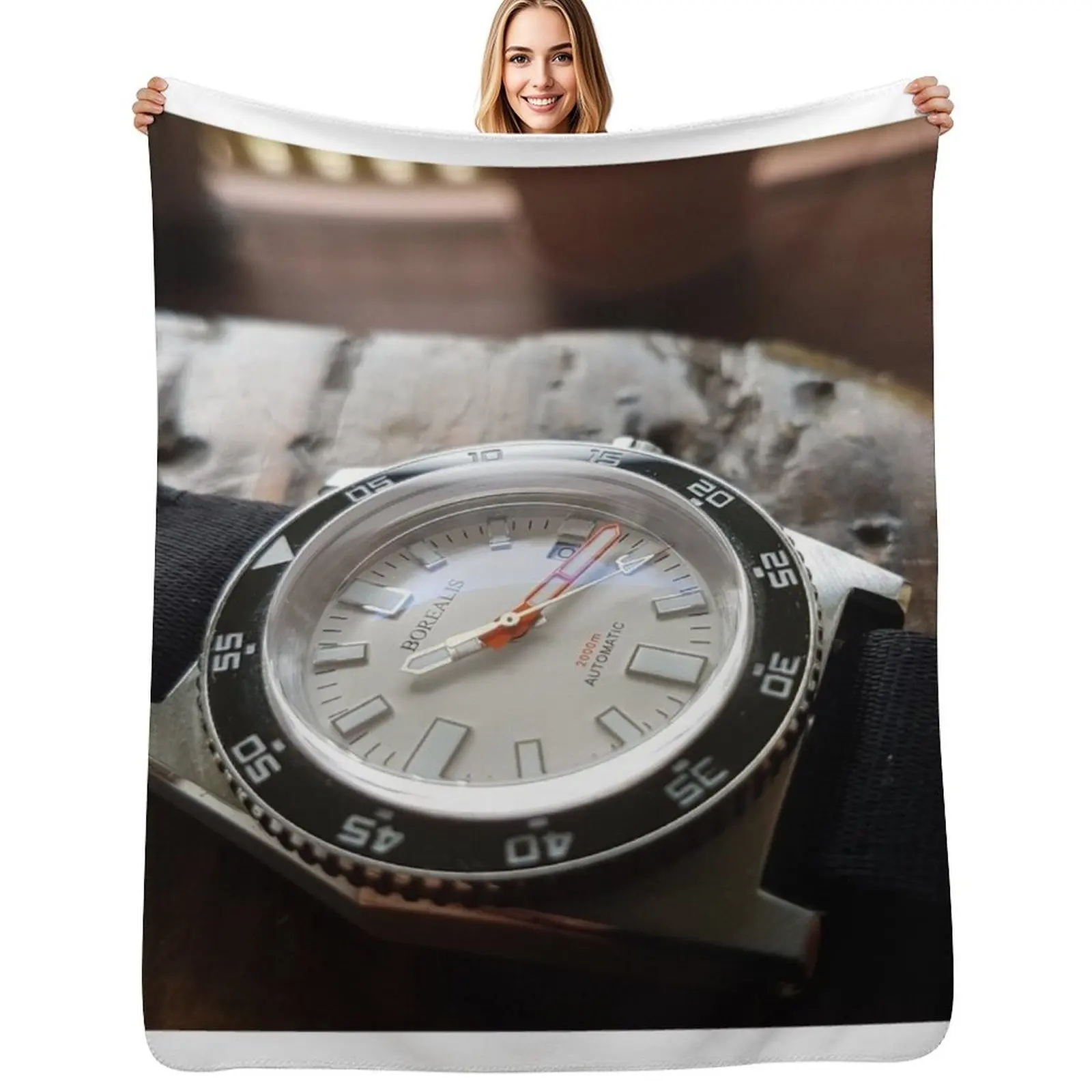 

Borealis Scorpionfish Automatic Wrist Watch Throw Blanket Plush Camping Plaid Bed linens Blankets