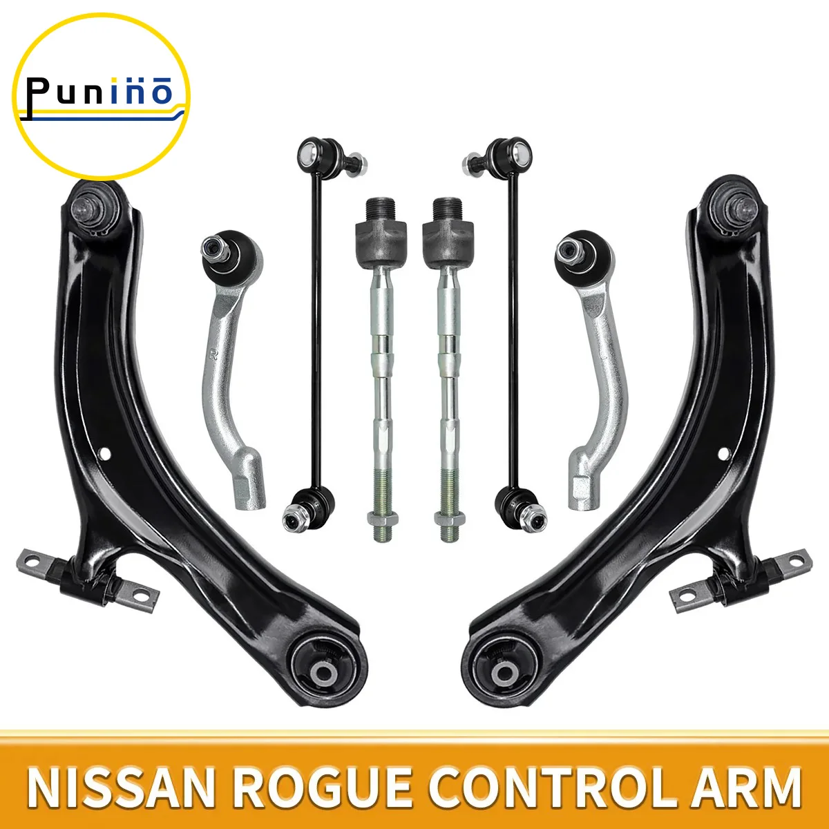 

Punino 6pcs Front Lower Control Arm Suspension Tie Rod End Kit for Nissan Rogue 2008 2009 2010 2011 2012 2013 2014 2015