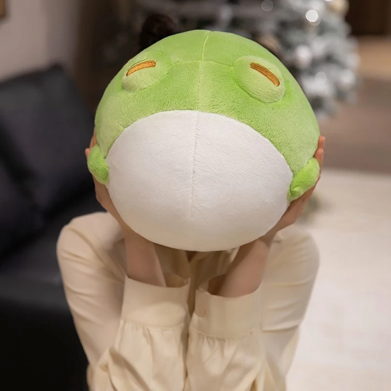 

25CM Cute Cartoon Chubby Little Frog Plush Toy with Big Eyes and a Funny Frog Doll Gift for Children on Festivals Birthdays