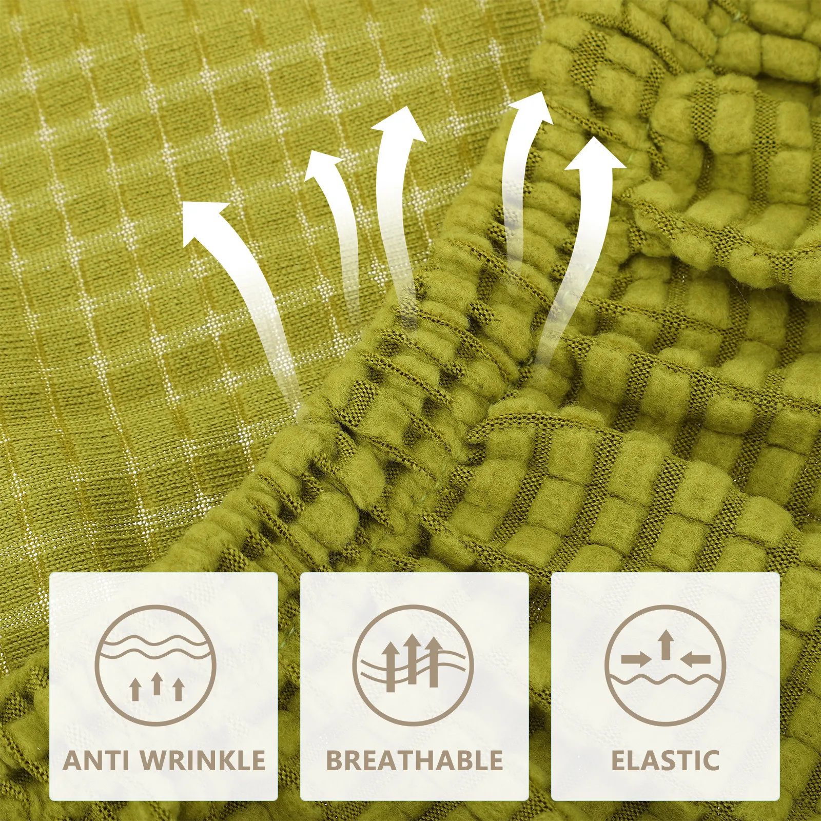 

1 pc Seat Cushion Cover Stretchy Polyester Chair Protector Non-Slip Elastic Fit For Dining Room Office Hotel Banquet Chair