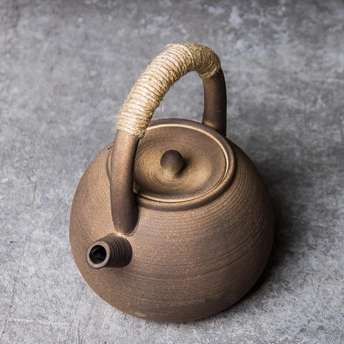 Heating Pu Erh Tea Pot With Coarse Pottery Alcohol Lamp