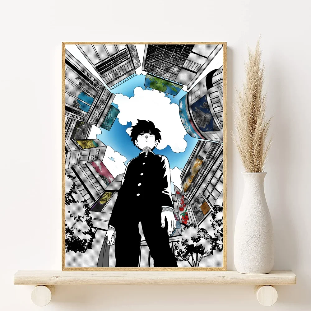 أنيمي الغوغاء النفسي 100 ملصق HD الفن لزجة جدار مقاوم للماء غرفة المعيشة المنزلي غرفة نوم بار الديكور الجمالي