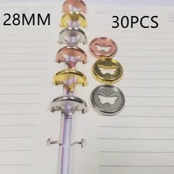 30PCS 28MM size electroplated plastic binding ring binding mouth, butterfly pattern girl loose-leaf notepad binding consumables.
