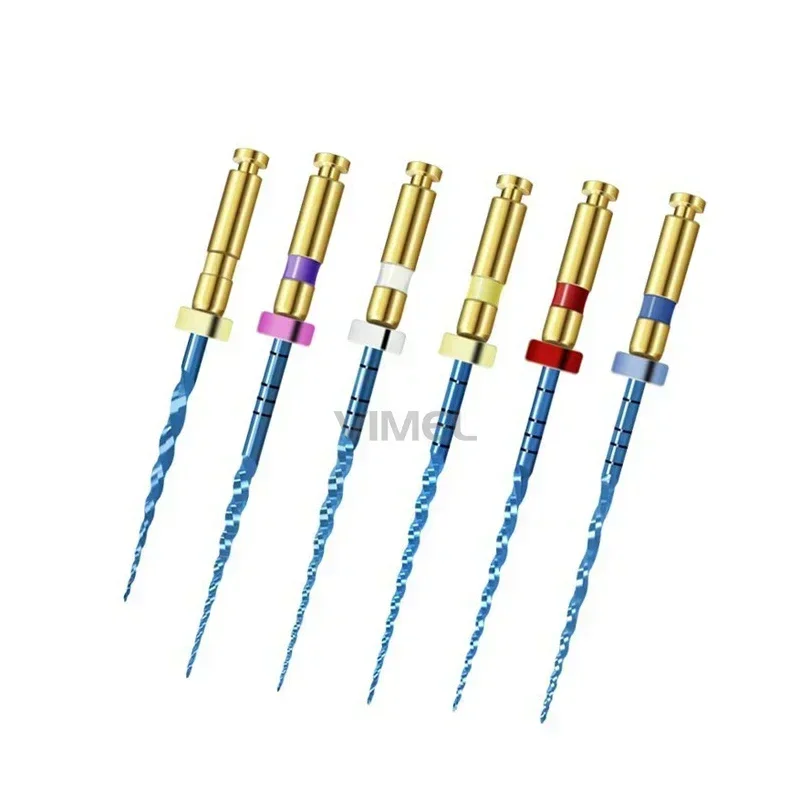 Dentals Flexible Memorys Niti Roots Canal Treatments 19mm 21mm 25mm  Blue Endo Rotarys Files for Engine/Dentistry