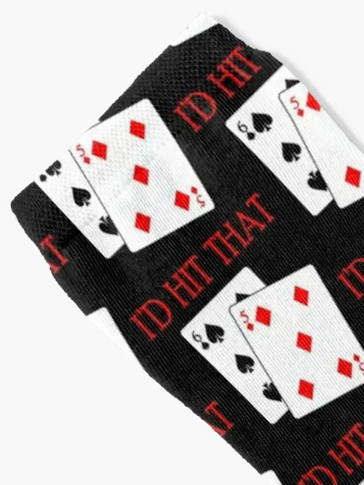 Blackjack product - I'd Hit That - Gambling Themed Socks professional running summer Men Socks Luxury Brand Women's