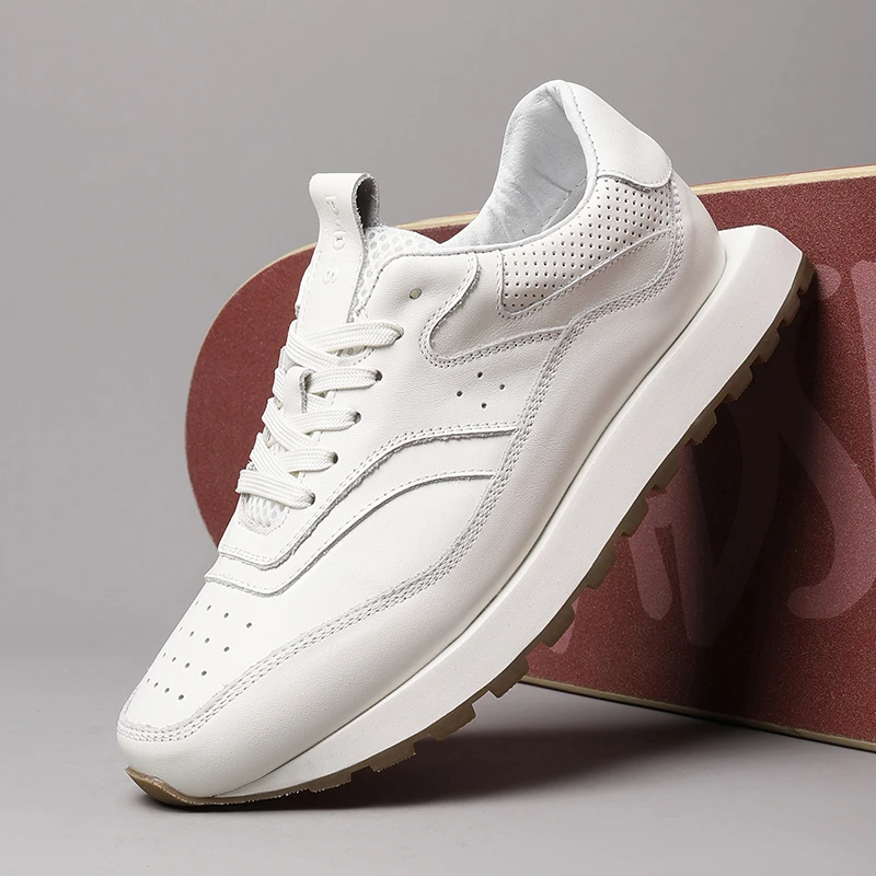 

Men's new solid color white shoes, personalized and versatile, thick soled Forrest Gump shoes 250521