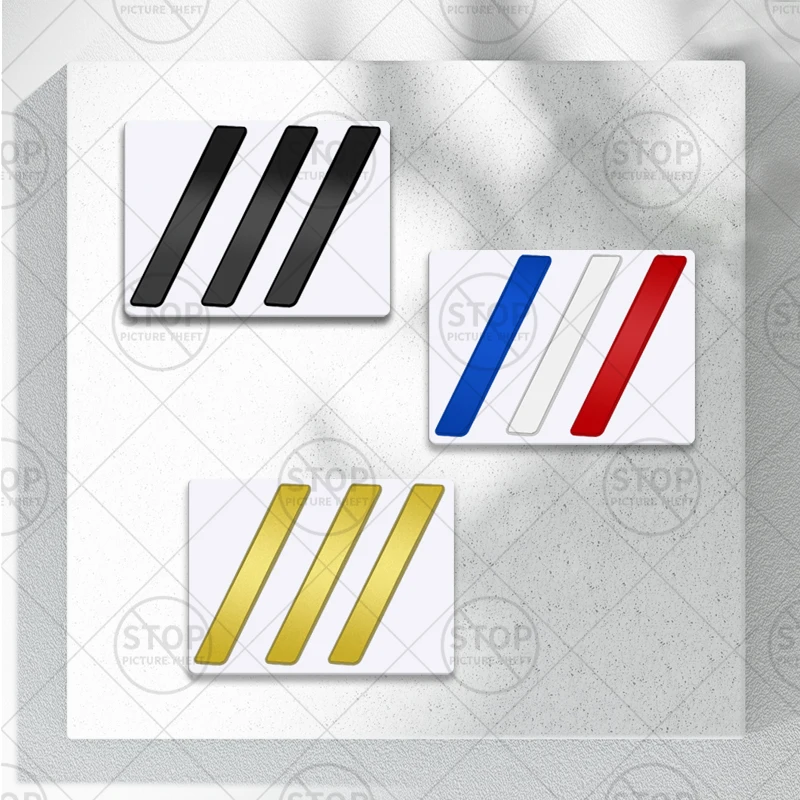 Car Sticker Three Color Decorative Strips Logo 3D Decal Badge Rear Trunk Emblem For Peugeot RCZ 306 307 207 5008 508 2008 3008