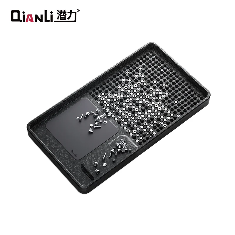 Qianli Mobile Phone Long Short Screws Black Synthetic Stone Hard Magnetic Storage Tray Precise Extraction Fast Repair Box