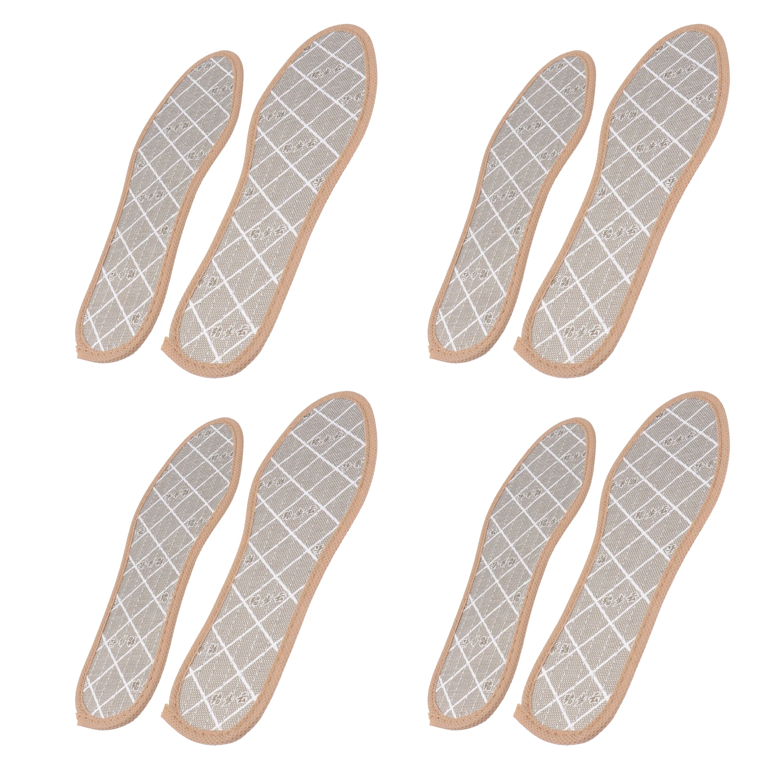 

4pcs Bamboo Charcoal Deodorizing Insole Sweat Absorbing Breathable Arch Support Men Women Casual Shoes Boots Linen Material Non