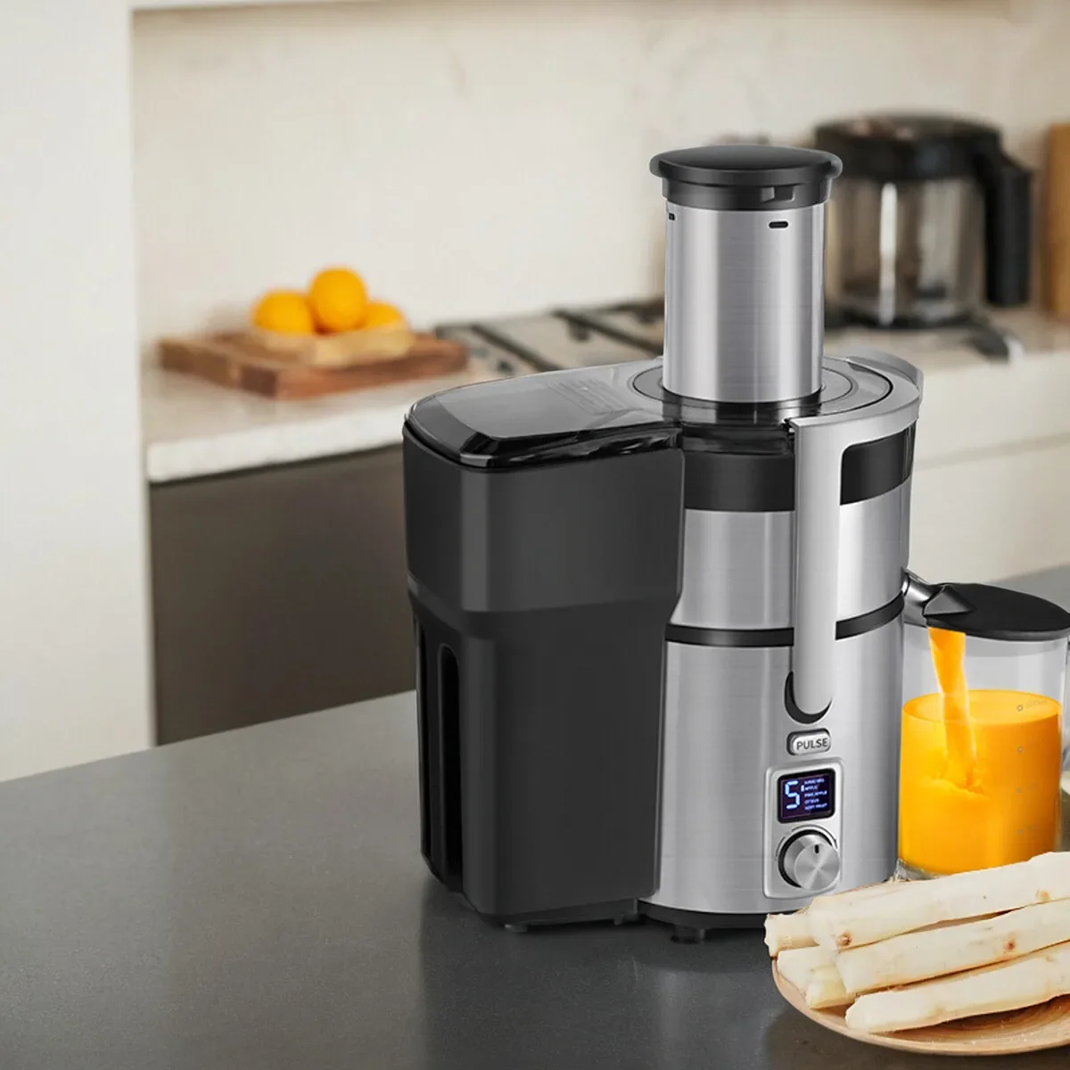 Komercyjna automatyczna sokowirówka Duża średnica bez cięcia, wyciskana w całości selera, imbiru, separacja bagasu, oryginalna maszyna do soku Gospodarstwo domowe