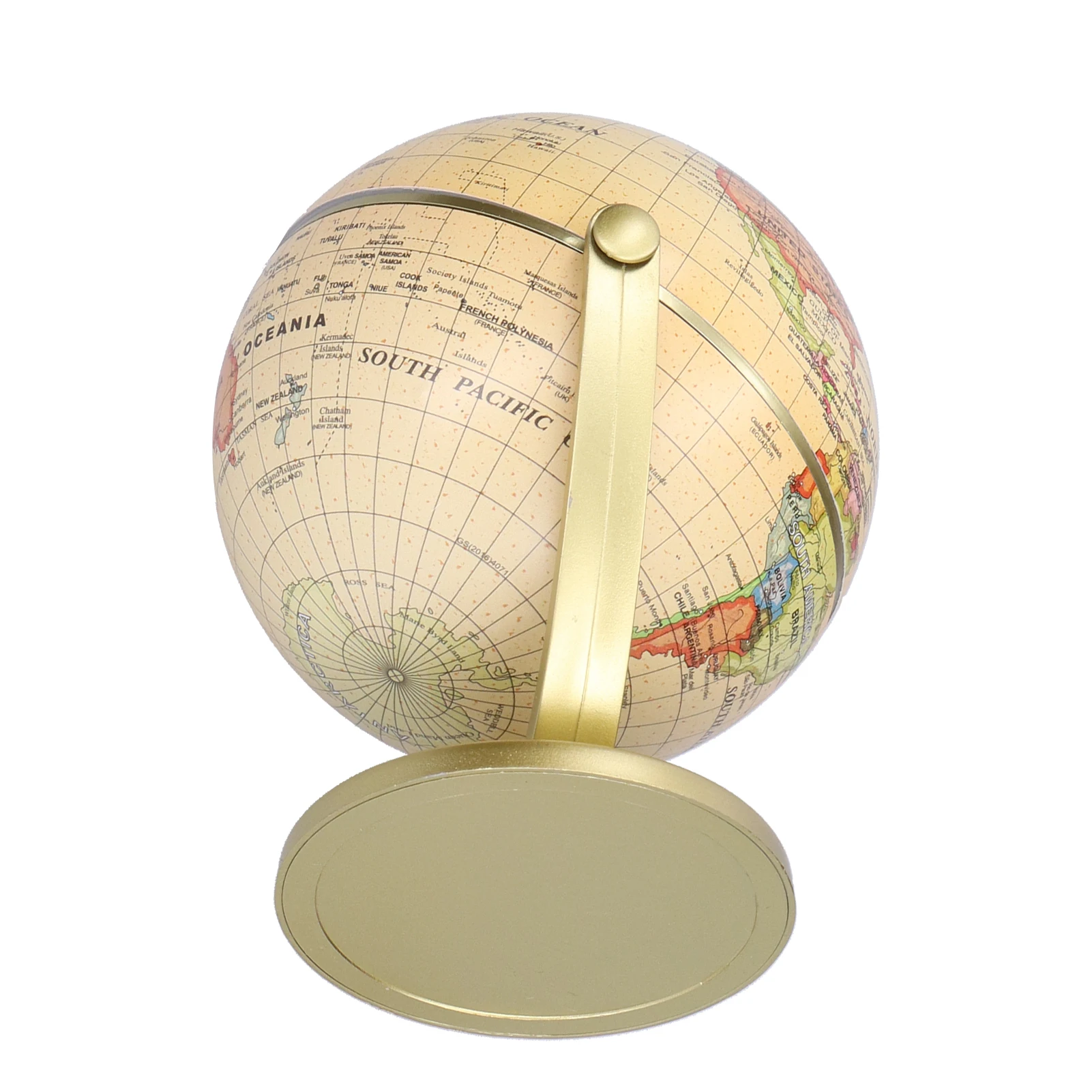 Vintage World Map Globe with Stand English Edition Desktop Rotating Earth Geography Globe Decor for Home School Teaching Tool