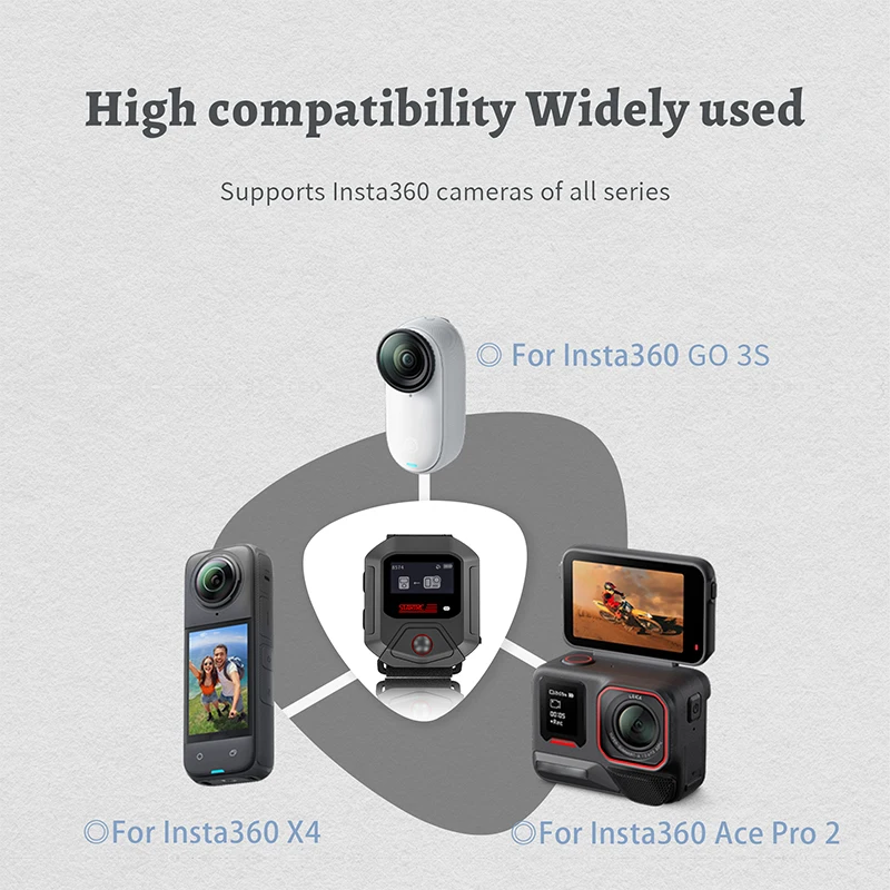 ل Insta360 X5/Ace Pro 2/Ace Pro/Ace/X4/Go 3S/Go3 نظام تحديد المواقع سماعة لاسلكية تعمل بالبلوتوث التحكم عن بعد 25 متر المسافة عن بعد تبادل لاطلاق النار التحكم عن بعد