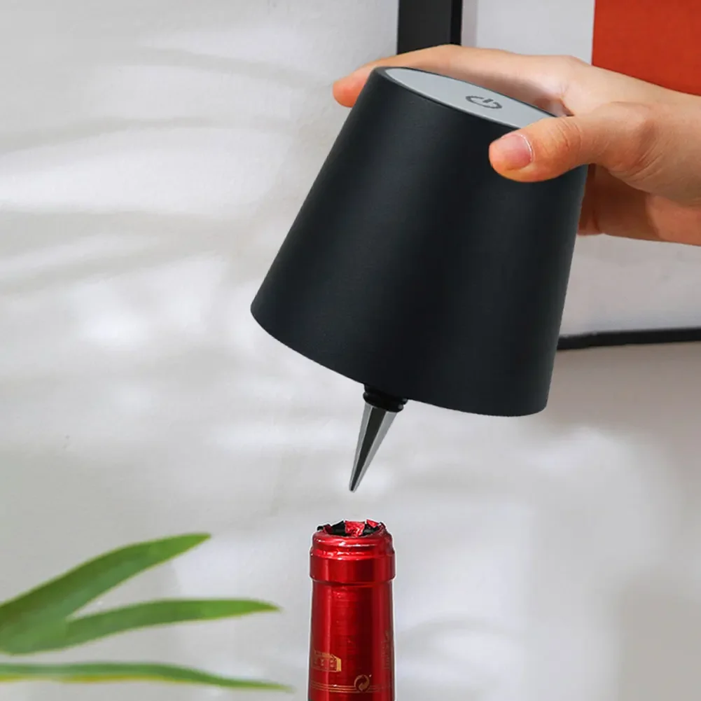 Lampada per bottiglia di vino a LED senza fili Touch Control Vasi ricaricabili Barra luminosa a LED Sala da pranzo Portalampada a fungo Decorazione Luce notturna