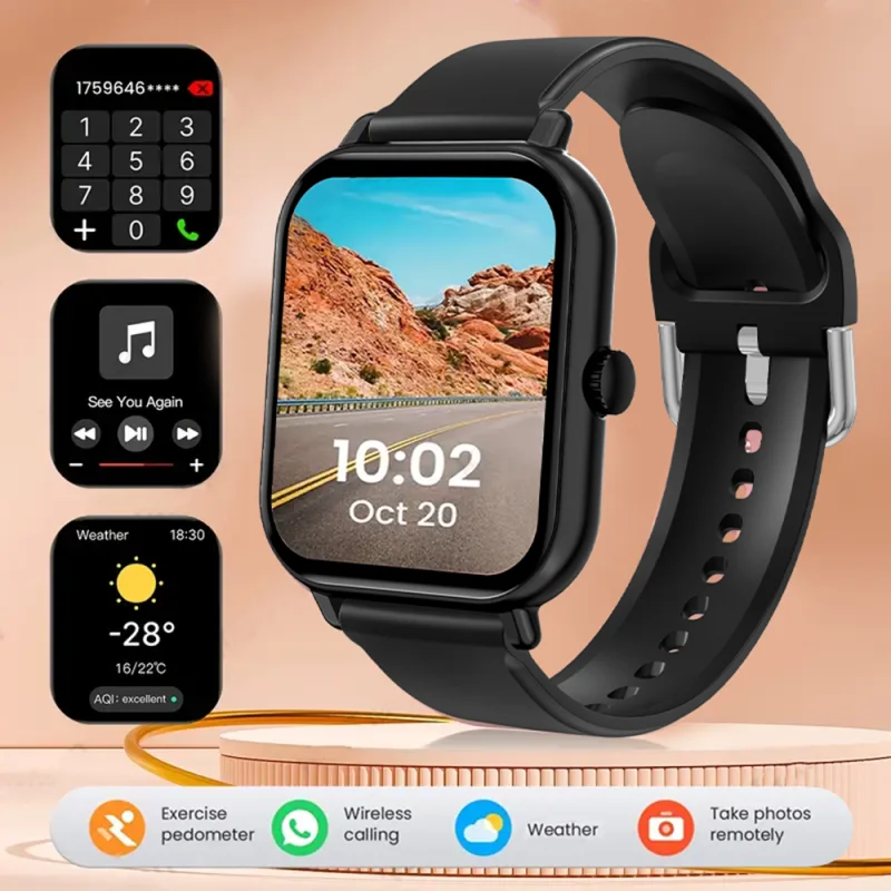 XiQeer 2025 Reloj inteligente de 1,83 pulgadas con Bluetooth, recordatorio de llamadas y mensajes, monitorización de salud las 24 horas, regalo para hombres y mujeres