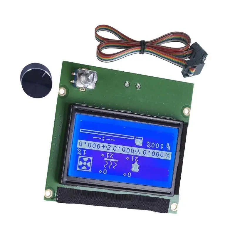 

652F 3D Printer LCD Display Screen With Control Panel 12864 Resolution Blue Screen