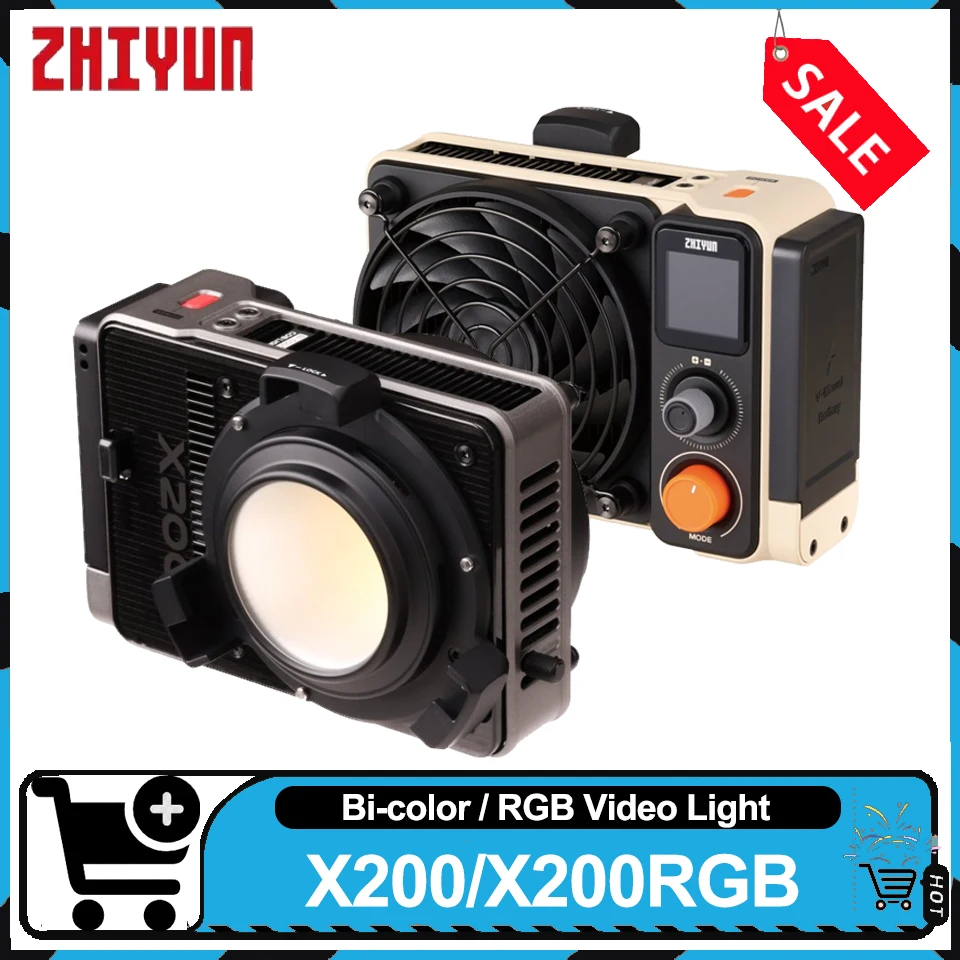 ZHIYUN MOULS X200 Bi-color/RGB 200W Portable Professional Lighting  2500-10000k APP Control for Video Recording
