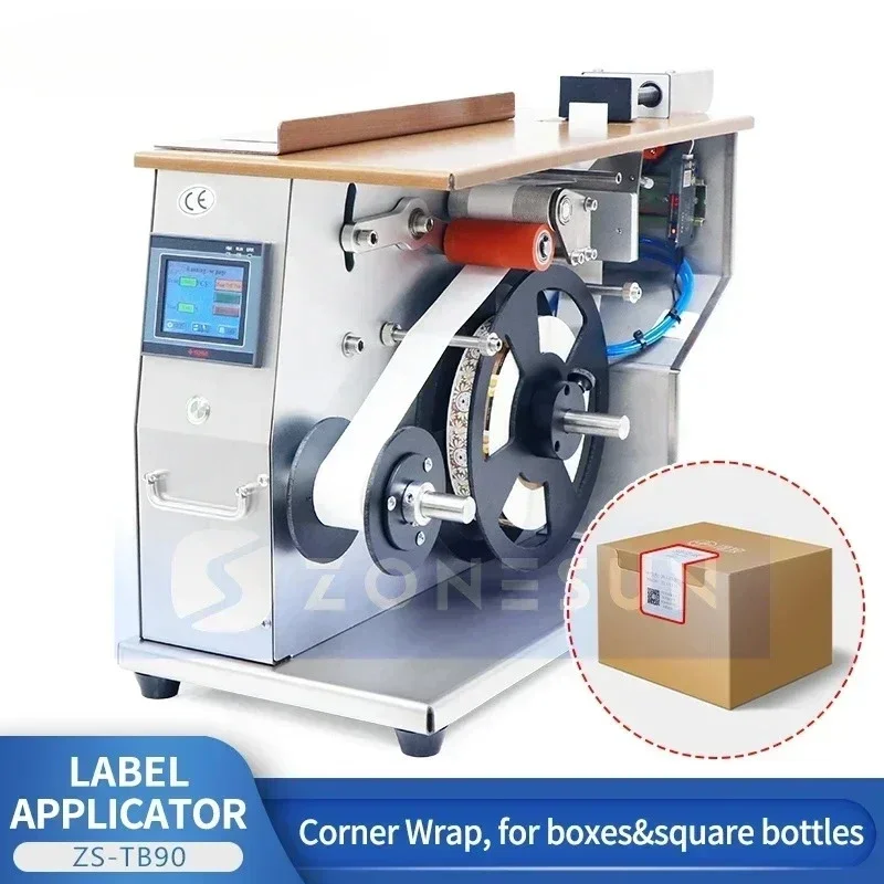 

Zonesun ZS-TB90 Corner Wrap Label Dispenser Tamper Evident Labeling Machine Proof Seal Applicator for Security And Compliance