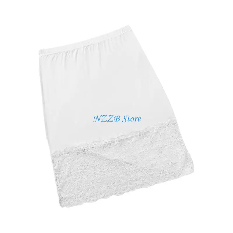 

T21F Women's Lace Underskirt Thin and Breathable Design Lace Trim Office Wear Slip Skirt for Professional or Casual Occasion