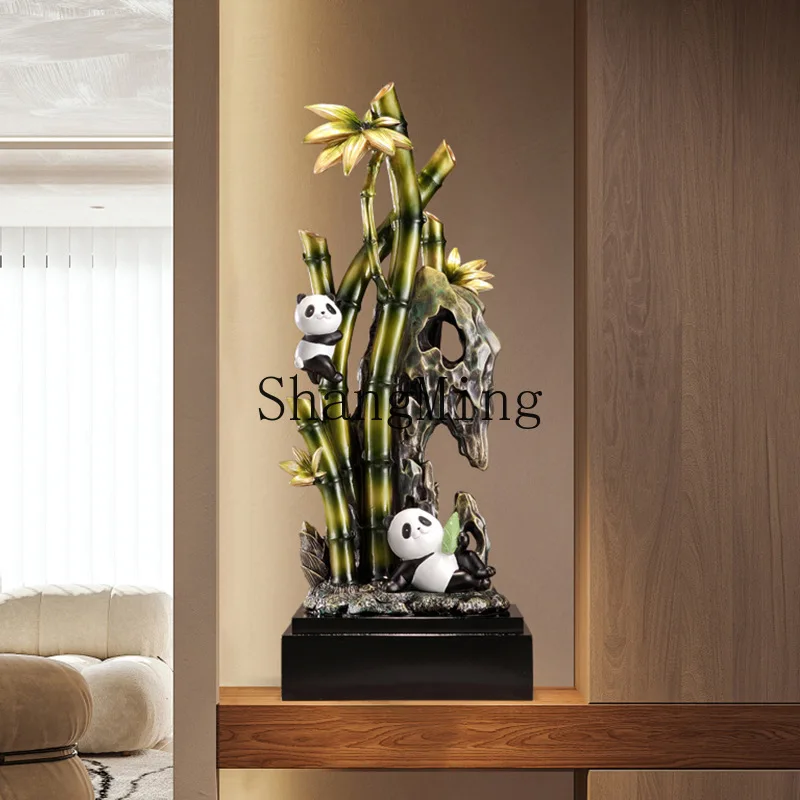 

CL panda rising decoration living room TV cabinet hotel entrance bamboo ornament creative panda ornament gift