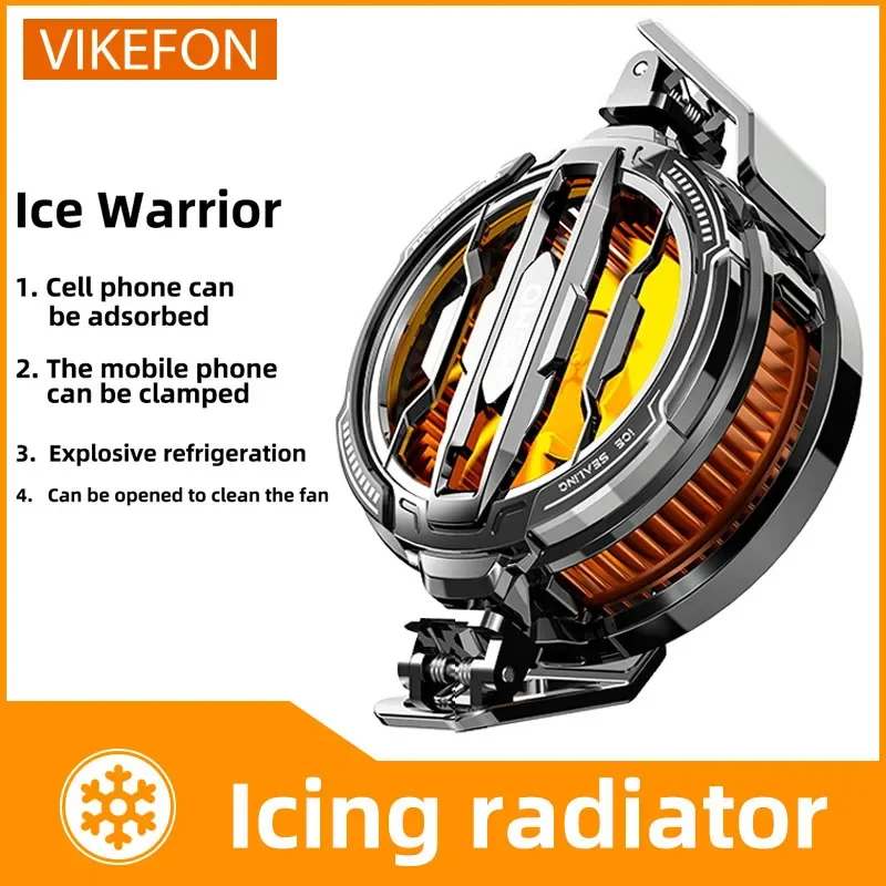 VIKEFON Cooling Fan Mobile Phone Cooler Universal Magnetic Case Radiator For iPhone Samsung Xiaomi Portable Phone Cool Heat Sink