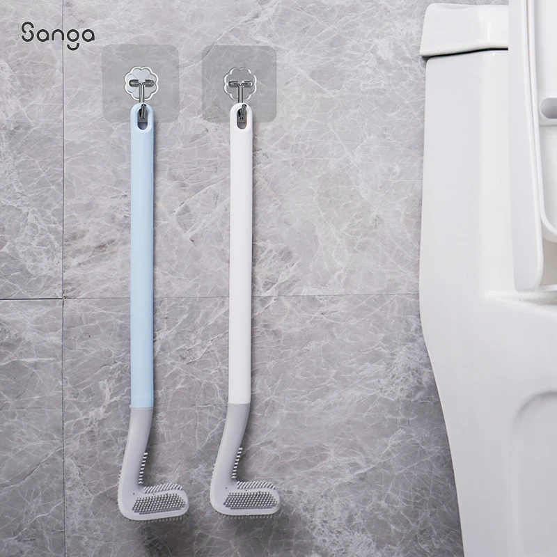 

Silicone Head Golf Toilet Brush Bathroom Soft Bristle Cleaning Tool Non-slip Long Handle WC Cleaners Brushes Accessories